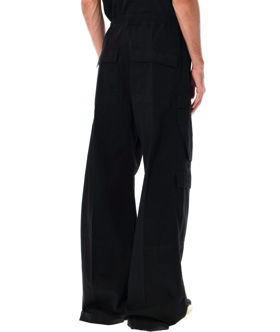 RICK OWENS Черные хлопковые повседневные брюки, фото 3