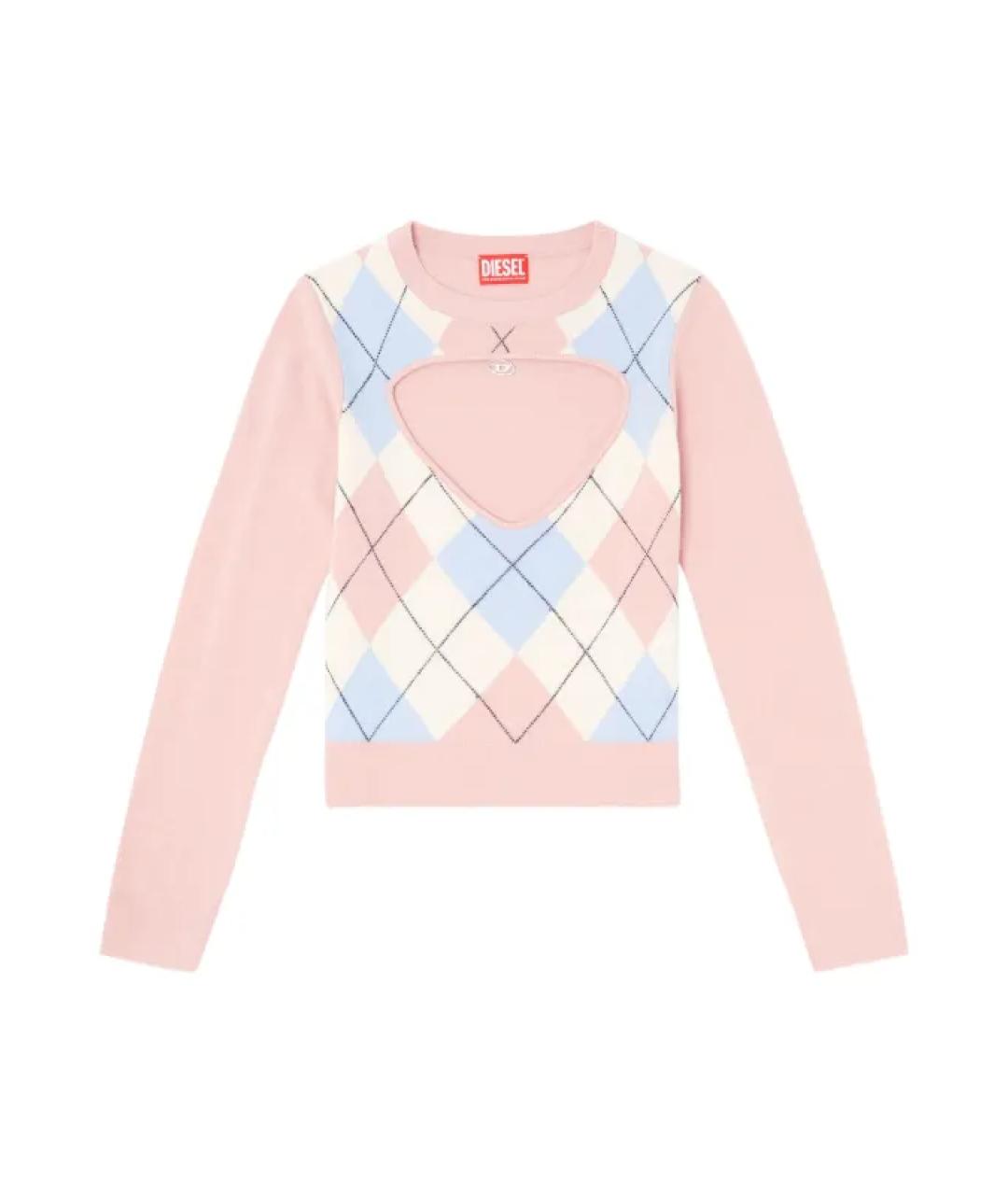 DIESEL Розовый шерстяной джемпер / свитер, фото 1