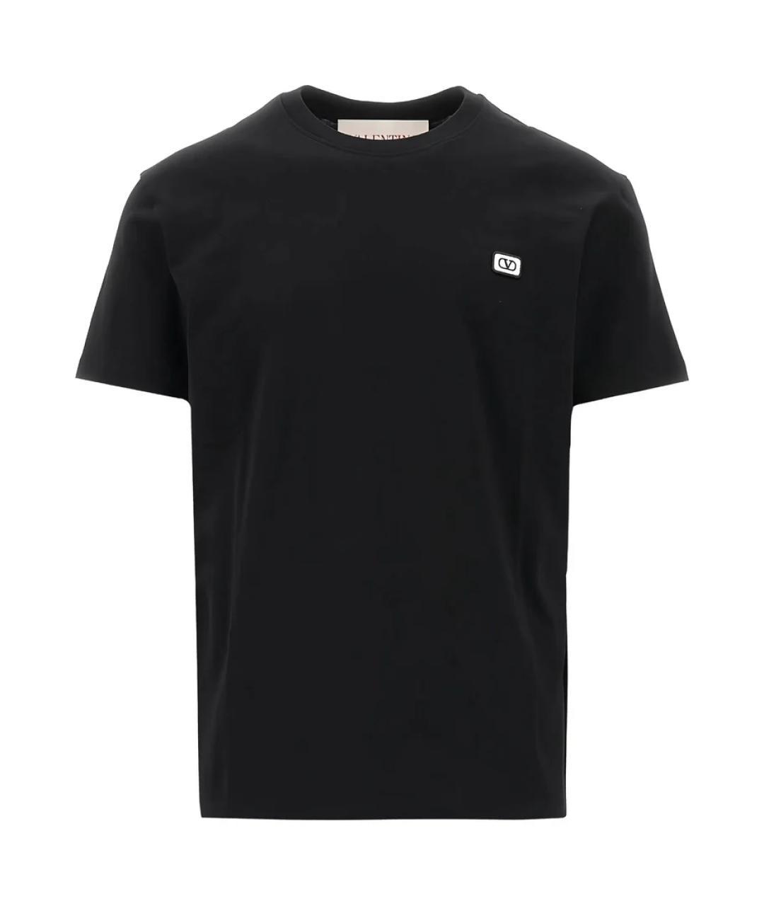 VALENTINO Черная хлопковая футболка, фото 1