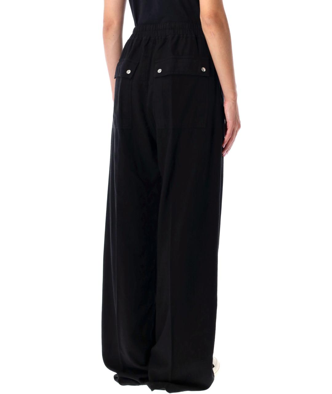 RICK OWENS Черные хлопковые брюки широкие, фото 4