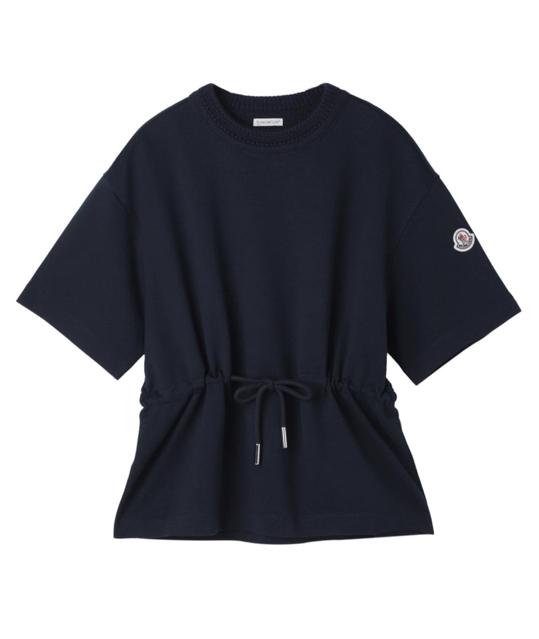 MONCLER Темно-синяя хлопковая футболка, фото 1