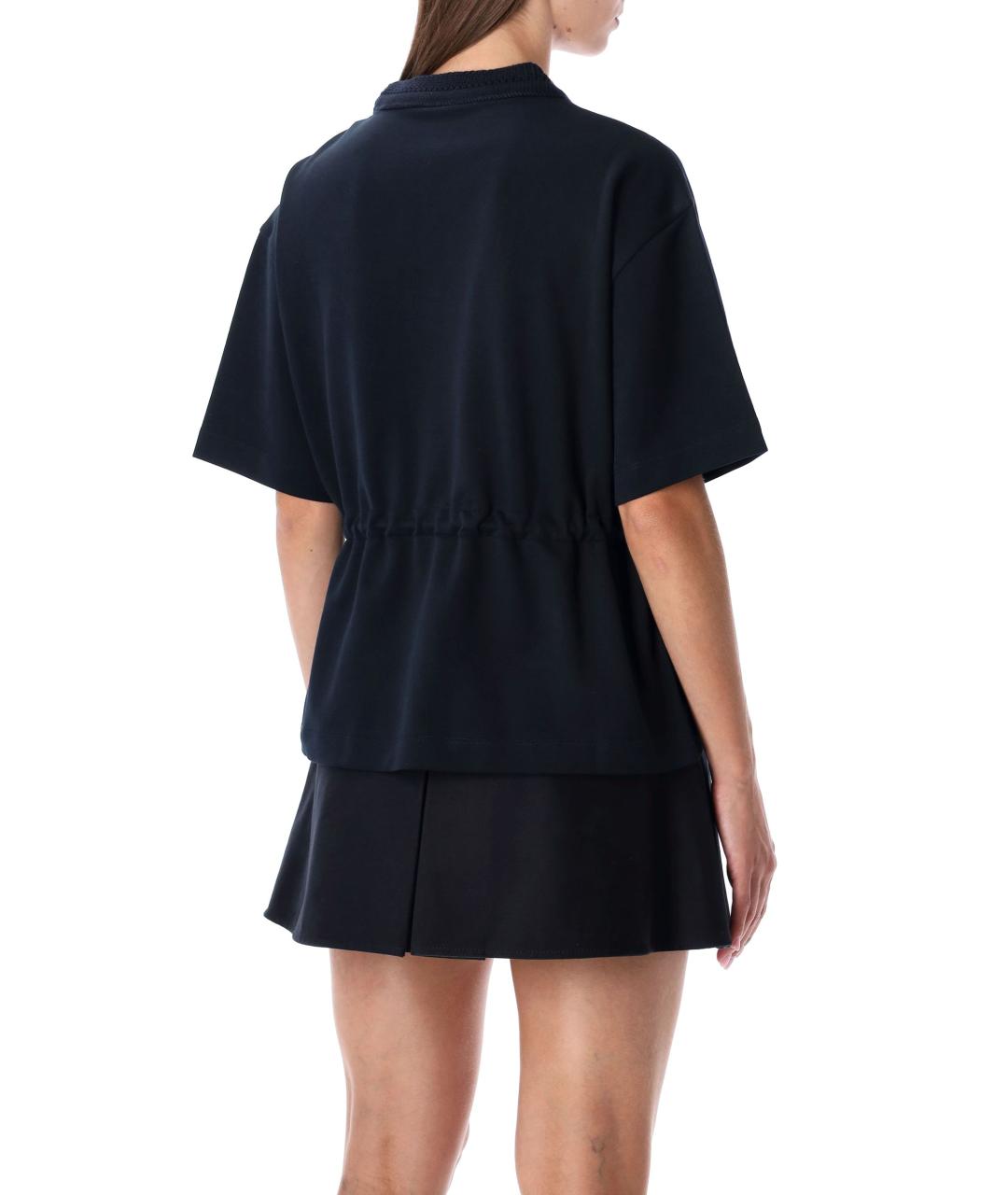 MONCLER Темно-синяя хлопковая футболка, фото 2