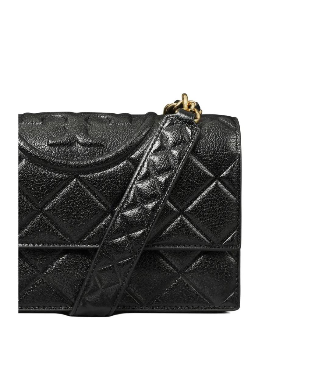 TORY BURCH Черная кожаная сумка через плечо, фото 5