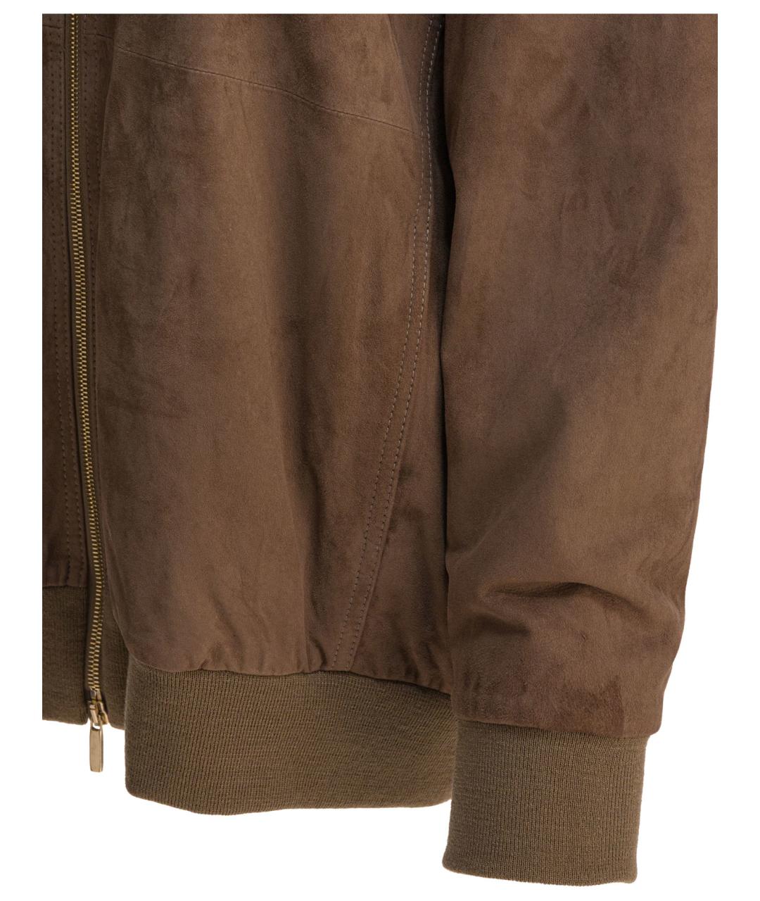 'S MAX MARA Коричневая замшевая куртка, фото 4