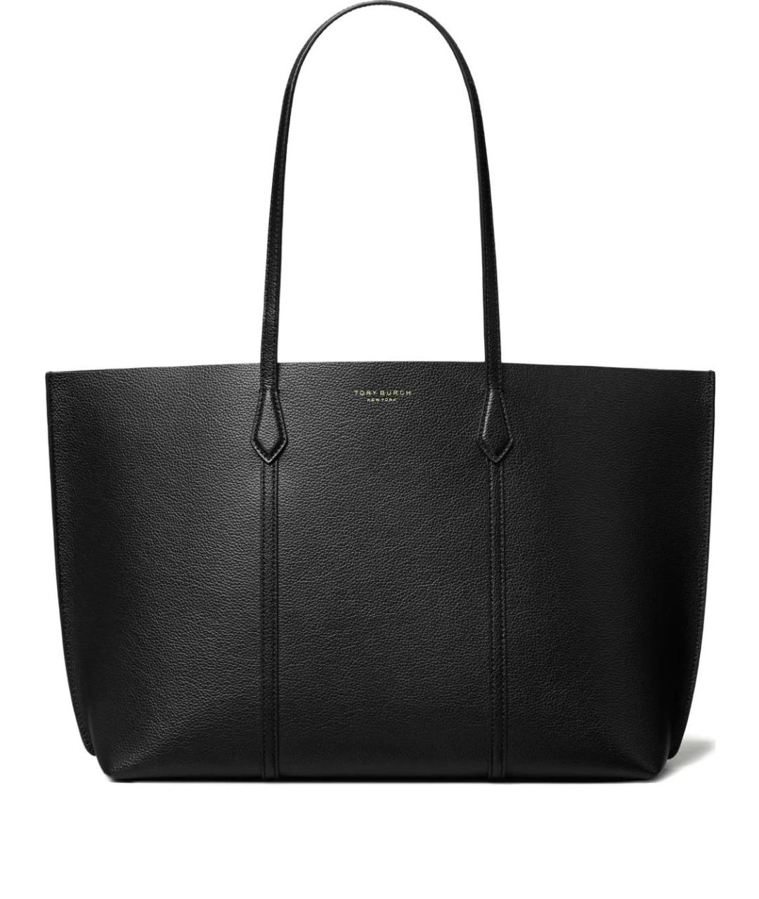 TORY BURCH Черная кожаная сумка тоут, фото 1