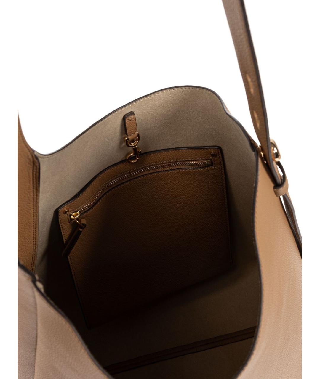 TORY BURCH Бежевая кожаная сумка через плечо, фото 5