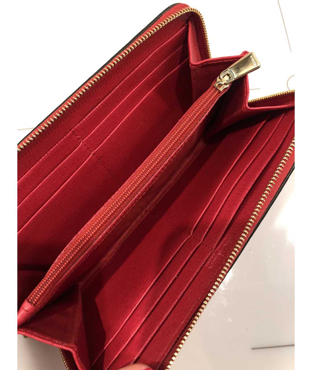 FURLA Красный кожаный кошелек, фото 4