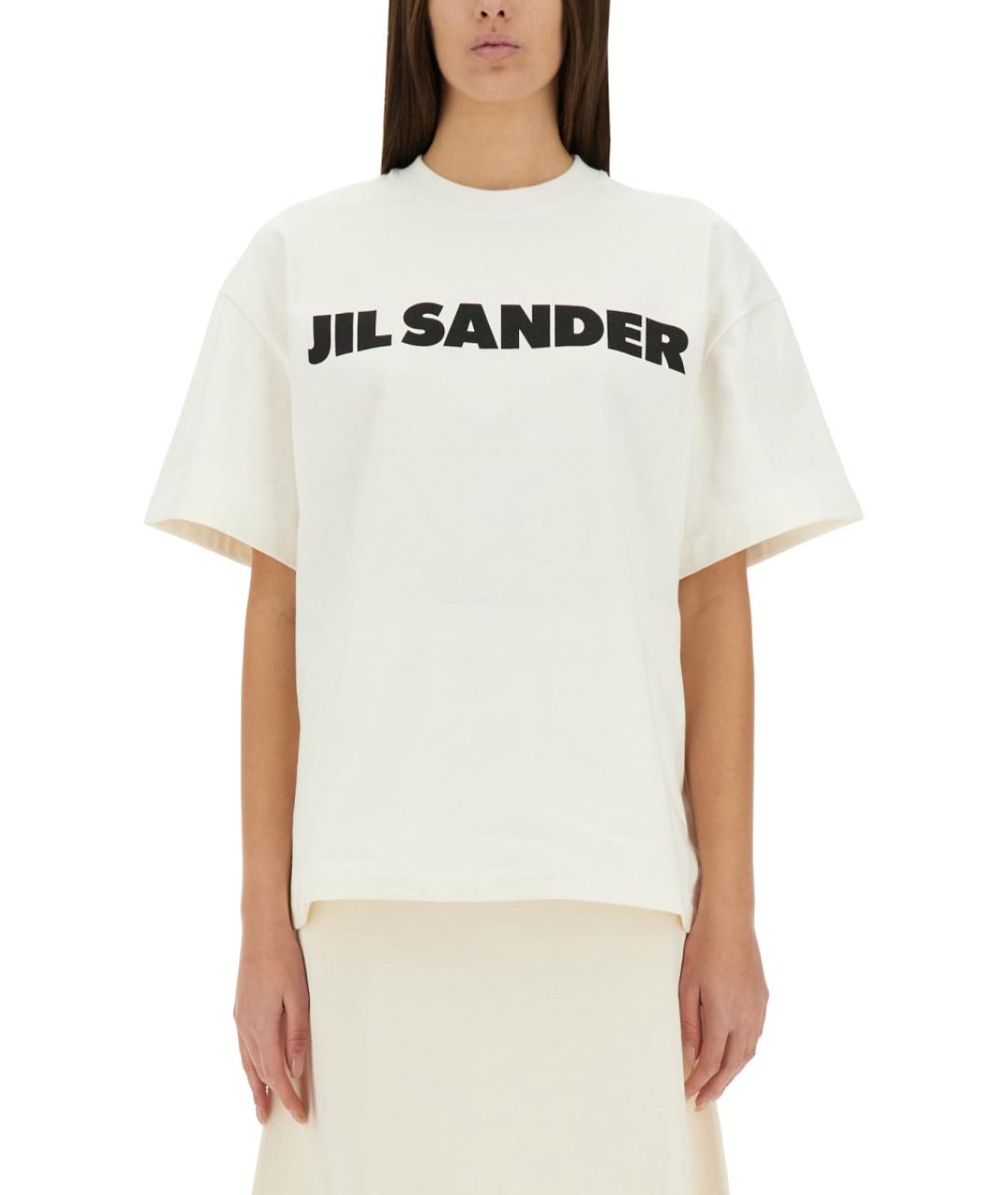 JIL SANDER Белая хлопковая футболка, фото 2