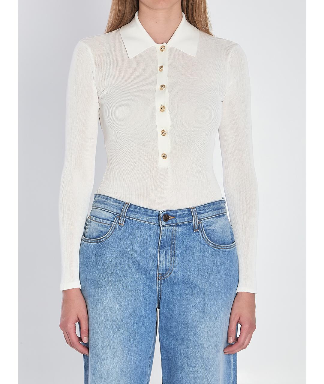 SELF-PORTRAIT Белое вискозное боди, фото 2