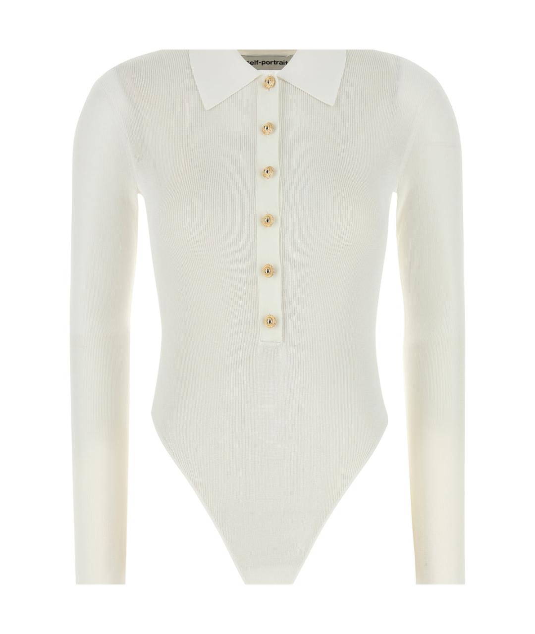 SELF-PORTRAIT Белое вискозное боди, фото 1