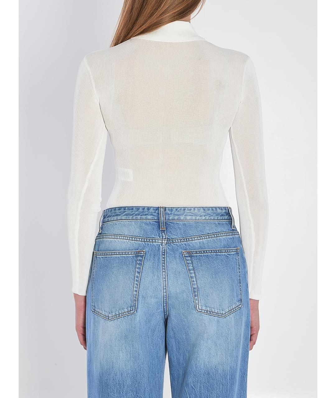 SELF-PORTRAIT Белое вискозное боди, фото 5