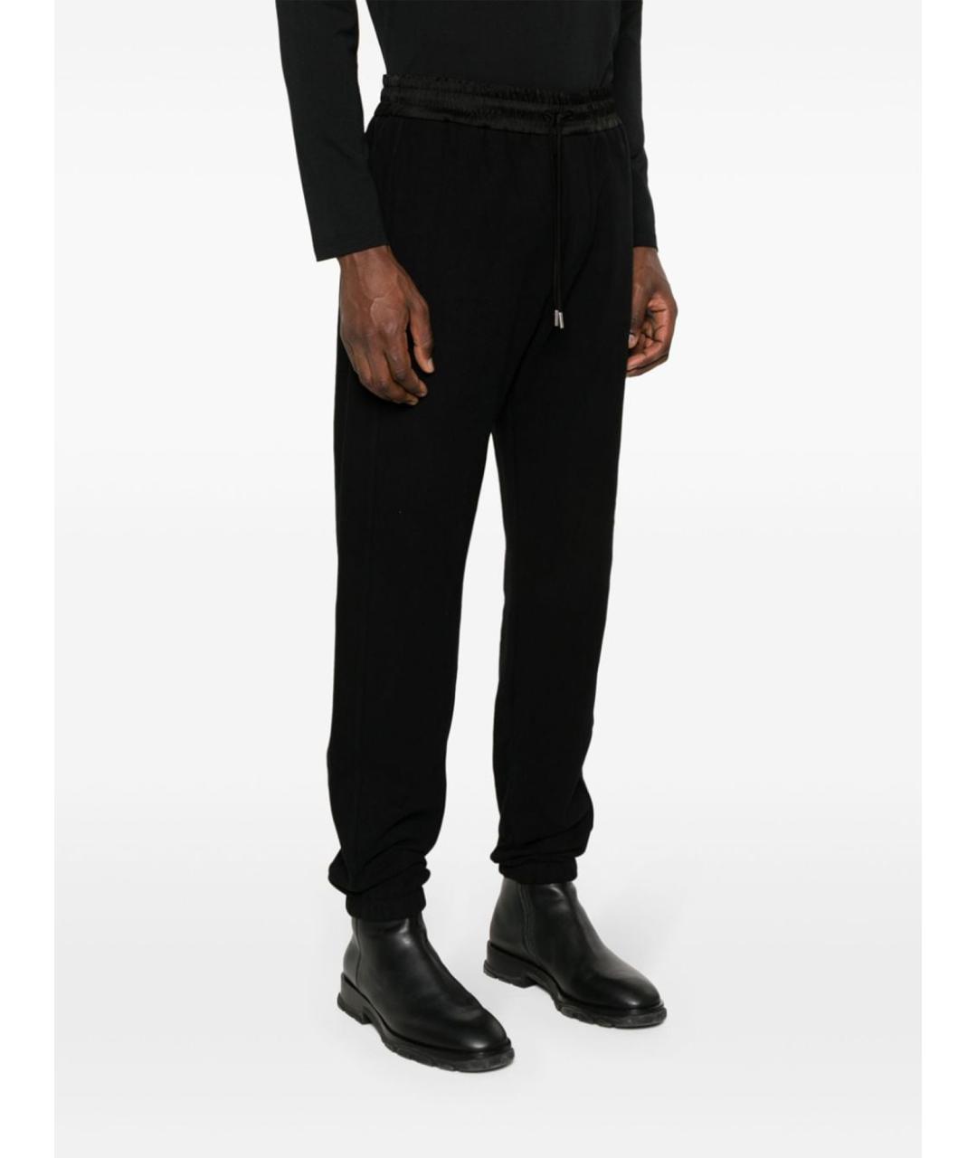 SAINT LAURENT Черные хлопковые повседневные брюки, фото 4