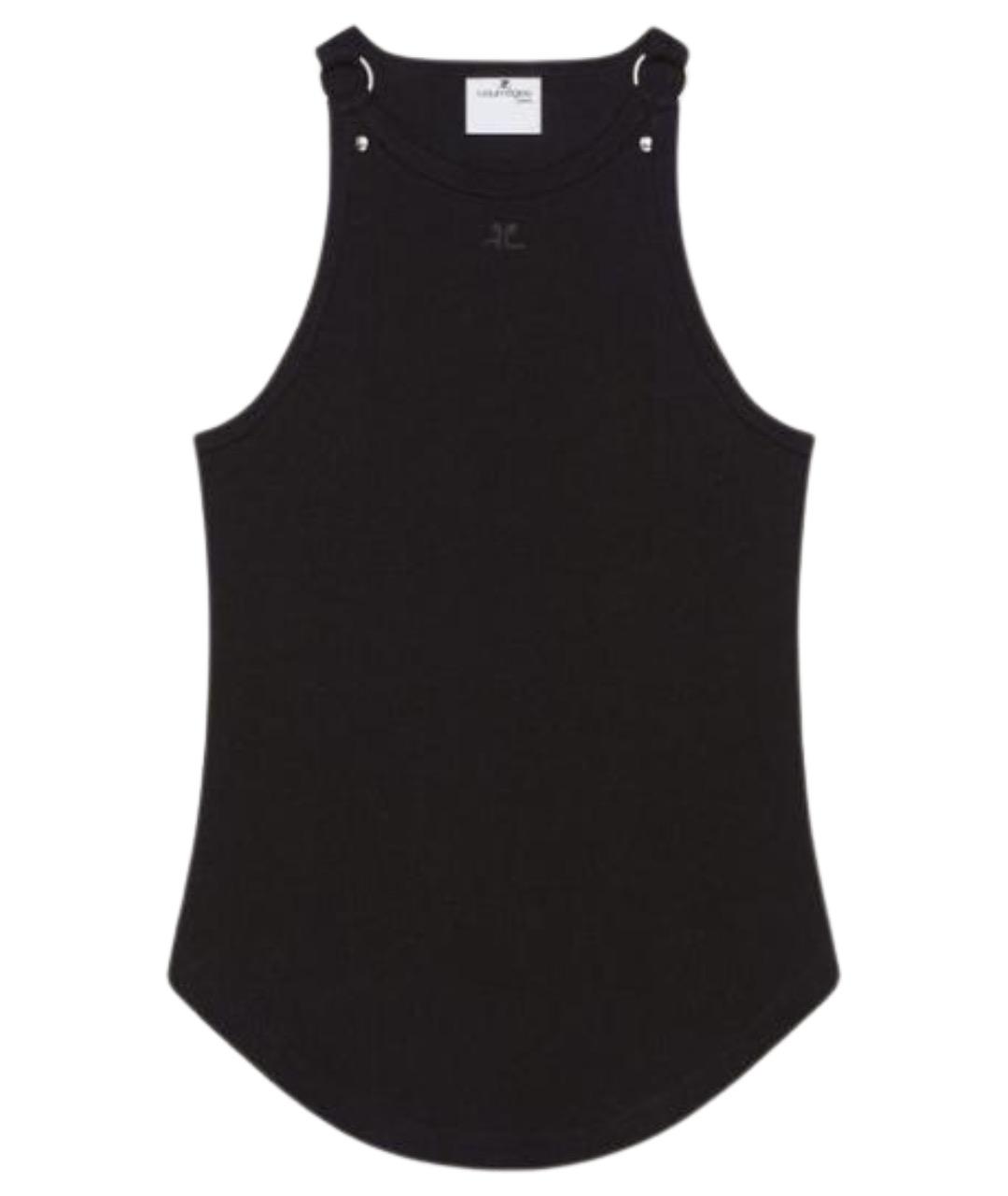 COURREGES Черная хлопковая майка, фото 1