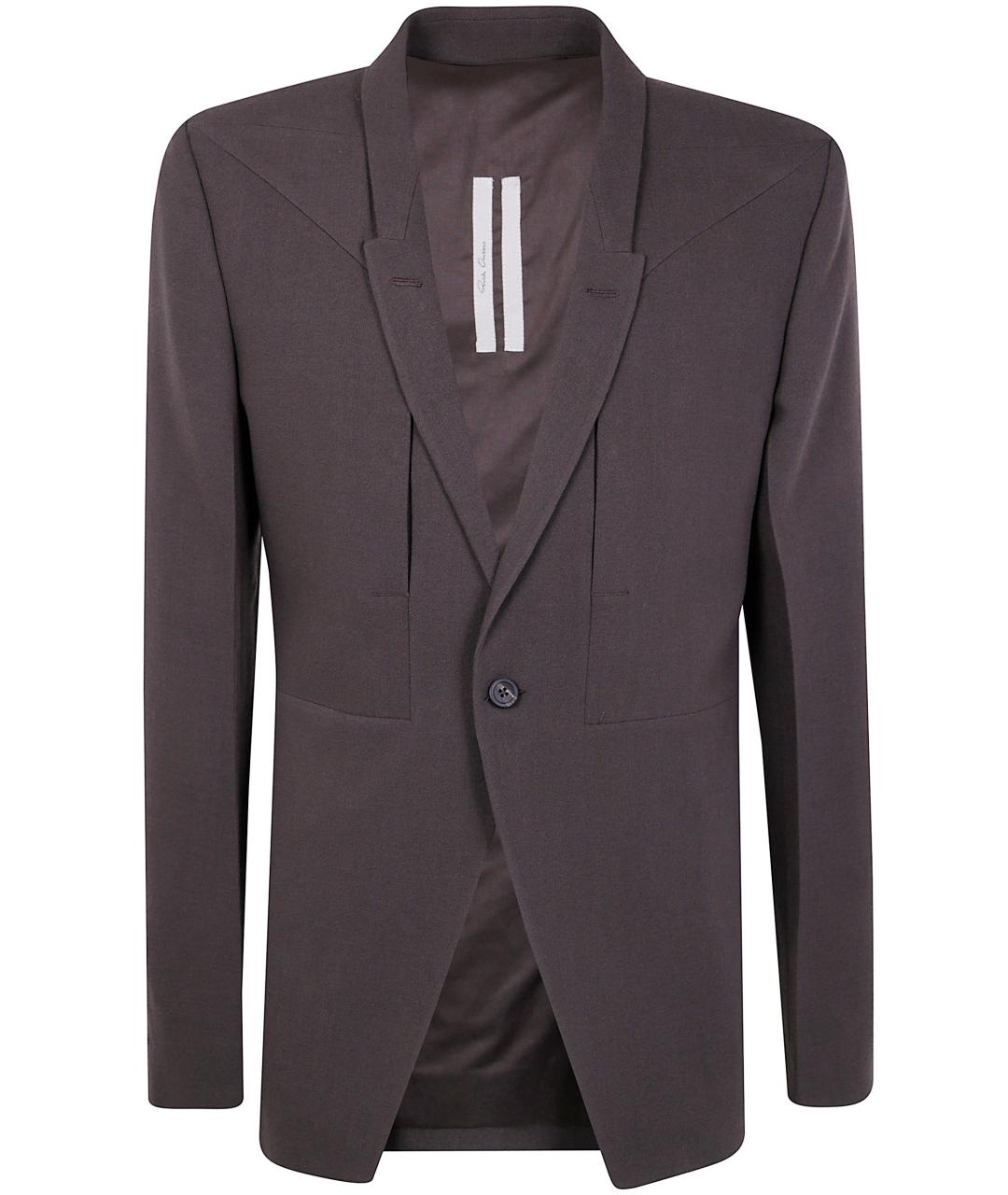 RICK OWENS Коричневый шерстяной пиджак, фото 1