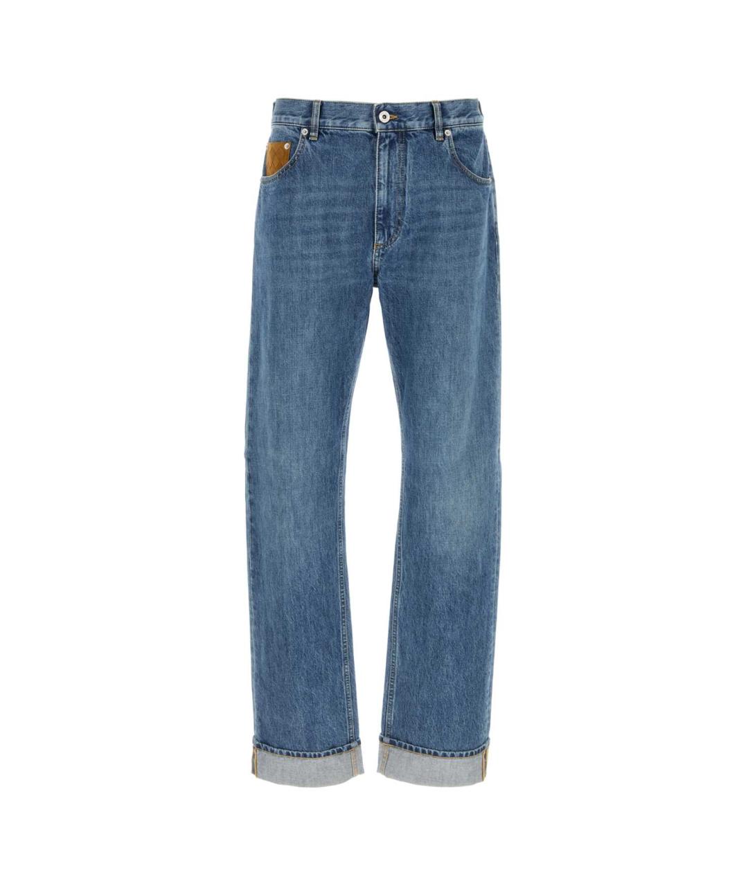 BOTTEGA VENETA Синие хлопковые прямые джинсы, фото 1