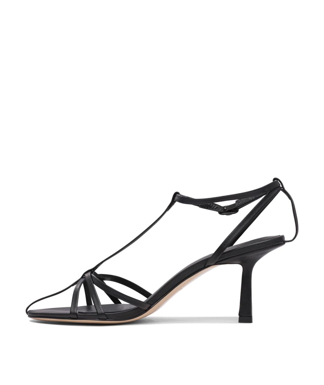 STUDIO AMELIA Черные кожаные босоножки, фото 3