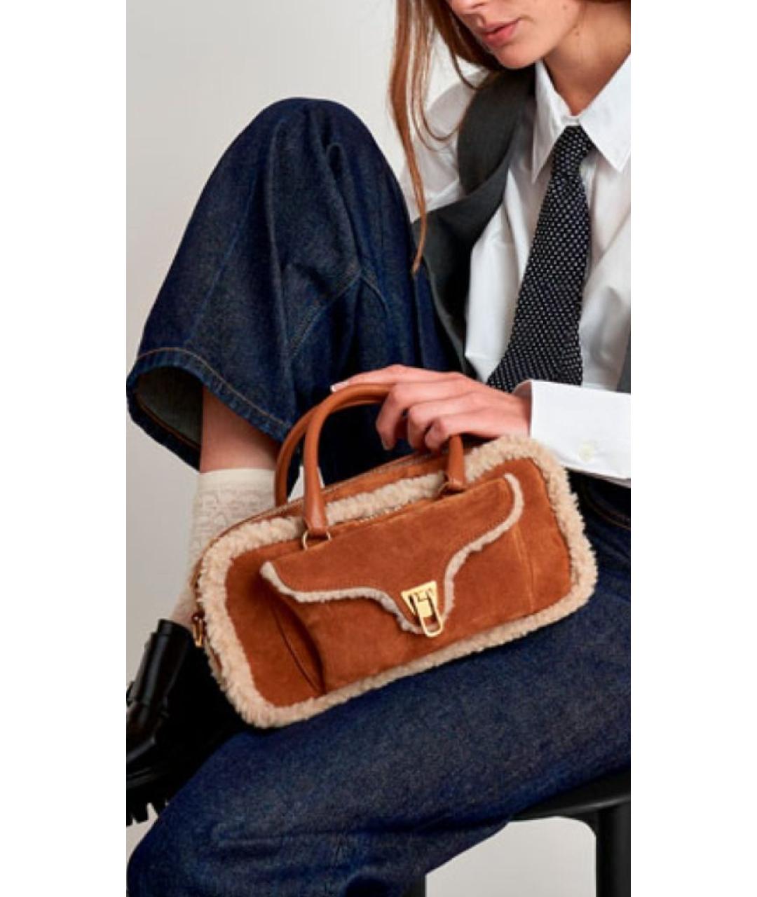 COCCINELLE Коричневая замшевая сумка через плечо, фото 3