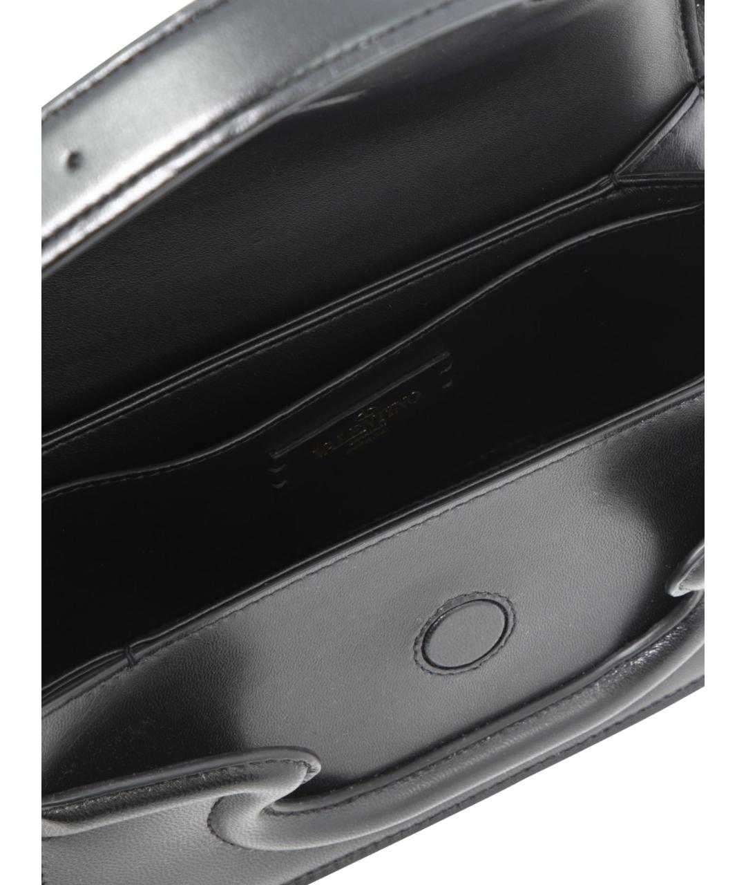 VALENTINO Черная кожаная сумка через плечо, фото 5