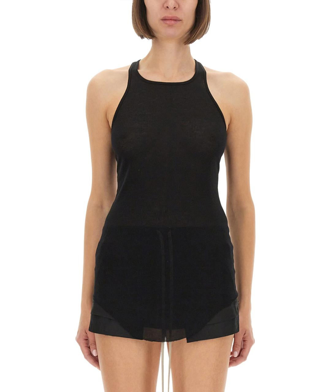 RICK OWENS Черная вискозная футболка, фото 2