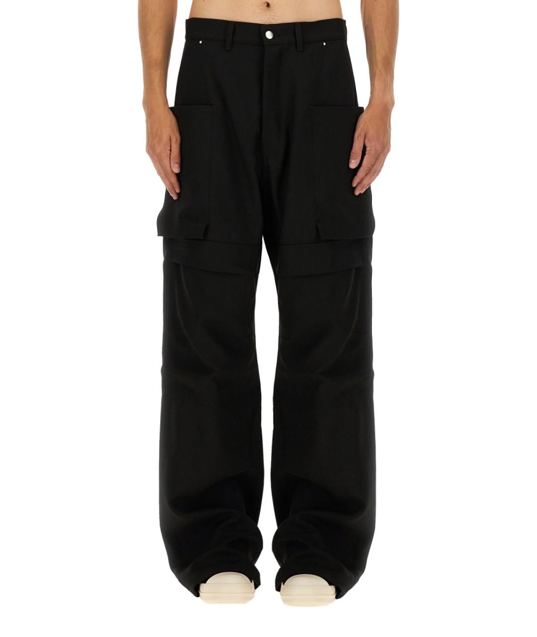 RICK OWENS Черные шерстяные повседневные брюки, фото 2