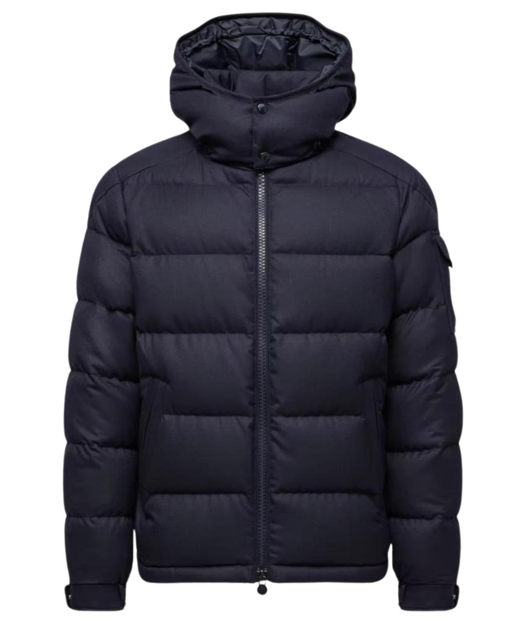 MONCLER Темно-синий шерстяной пуховик, фото 1