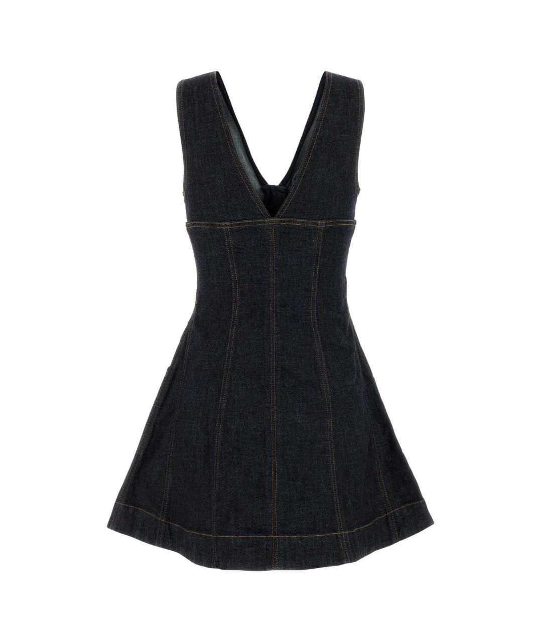 SELF-PORTRAIT Темно-синее хлопко-эластановое повседневное платье, фото 2