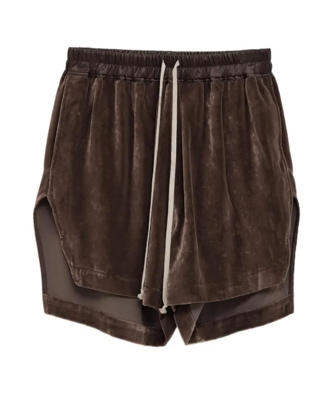 RICK OWENS Коричневые вискозные шорты, фото 1