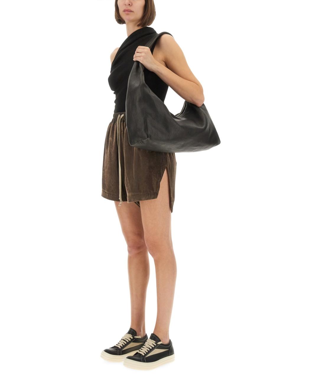RICK OWENS Коричневые вискозные шорты, фото 3