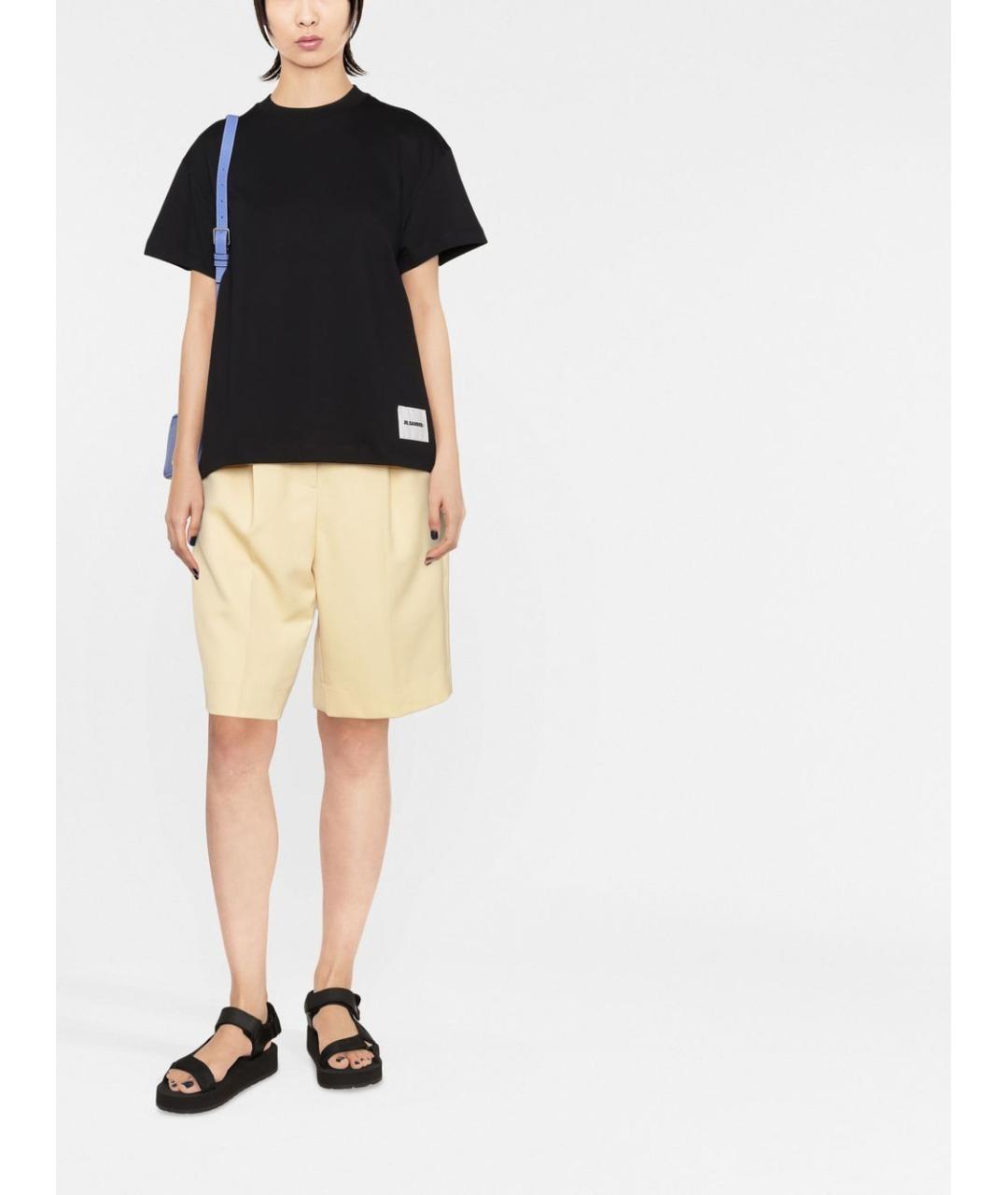 JIL SANDER Черная хлопковая футболка, фото 3