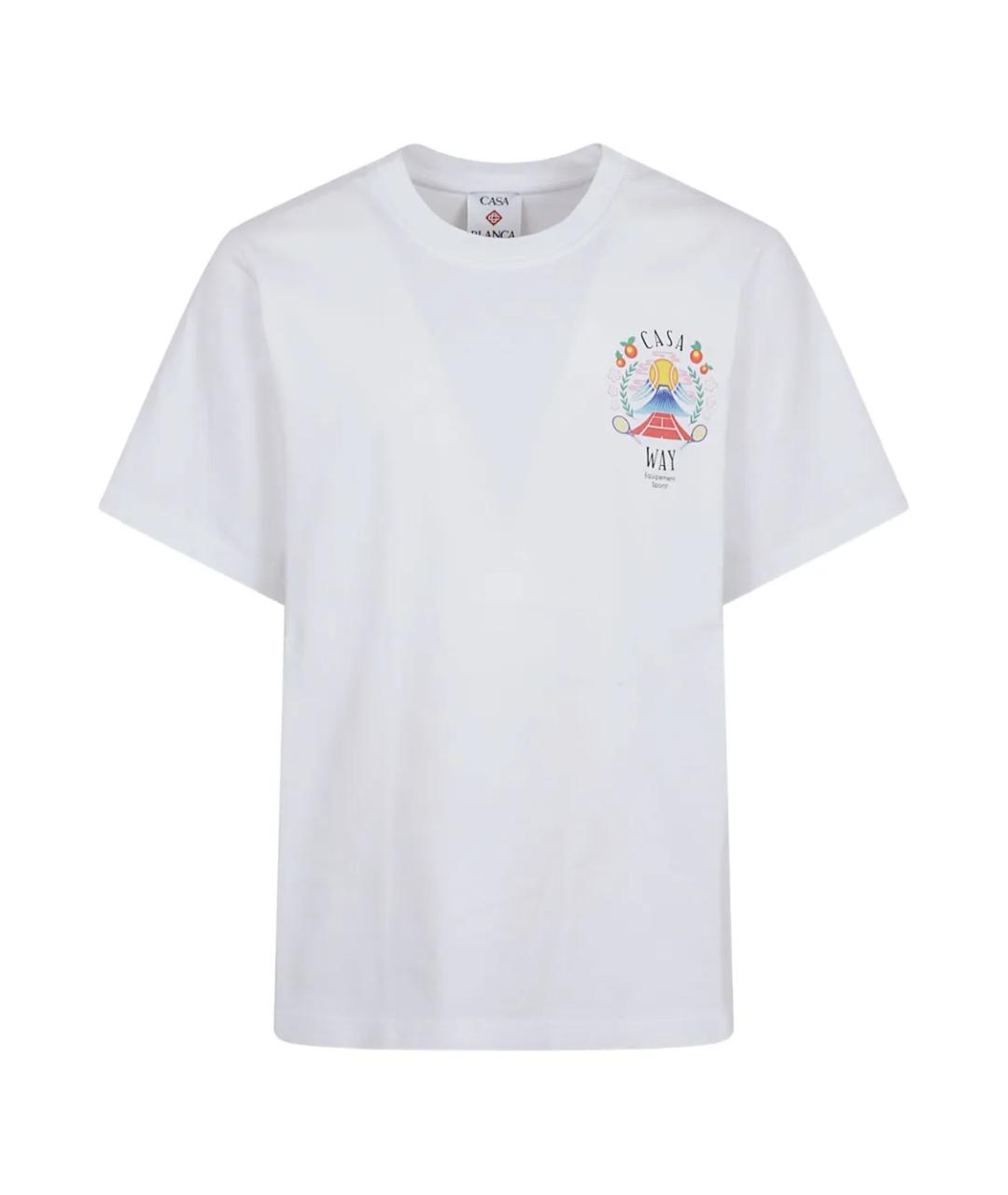 CASABLANCA Белая хлопковая футболка, фото 1