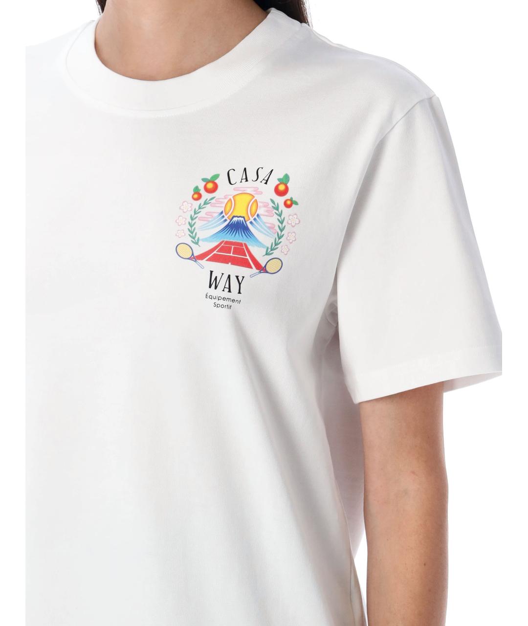 CASABLANCA Белая хлопковая футболка, фото 4