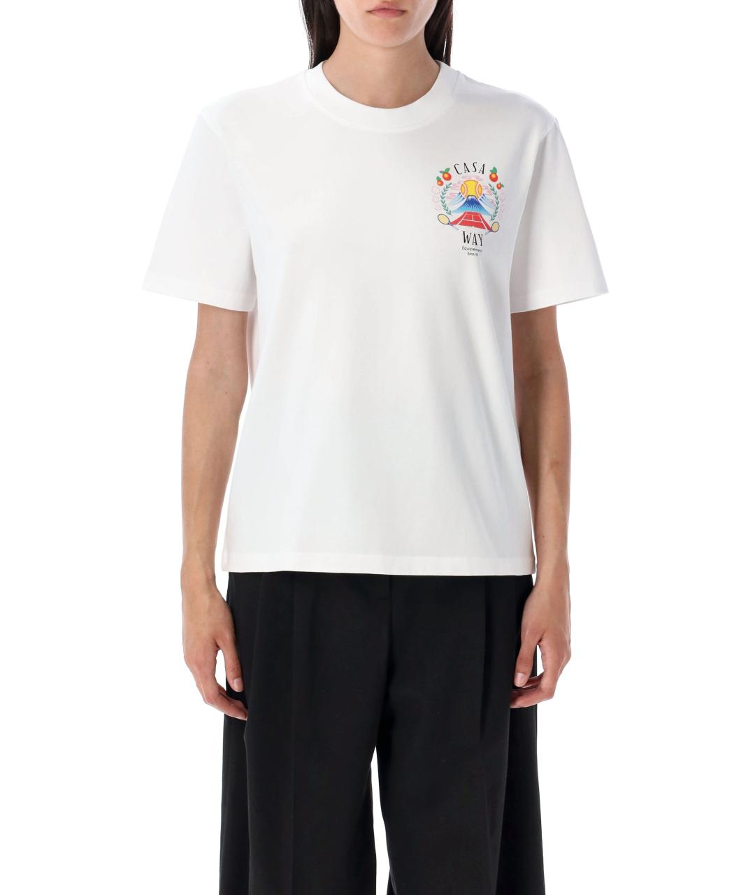 CASABLANCA Белая хлопковая футболка, фото 2