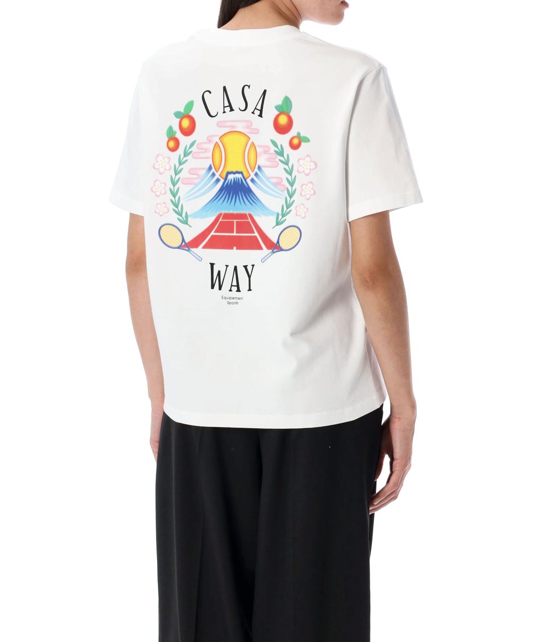 CASABLANCA Белая хлопковая футболка, фото 3