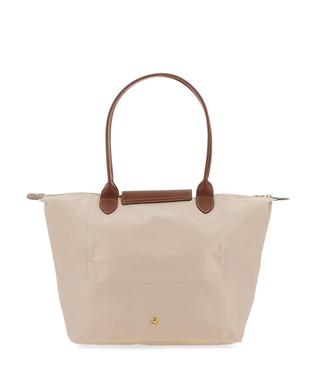 LONGCHAMP Бежевая тканевая сумка с короткими ручками, фото 2