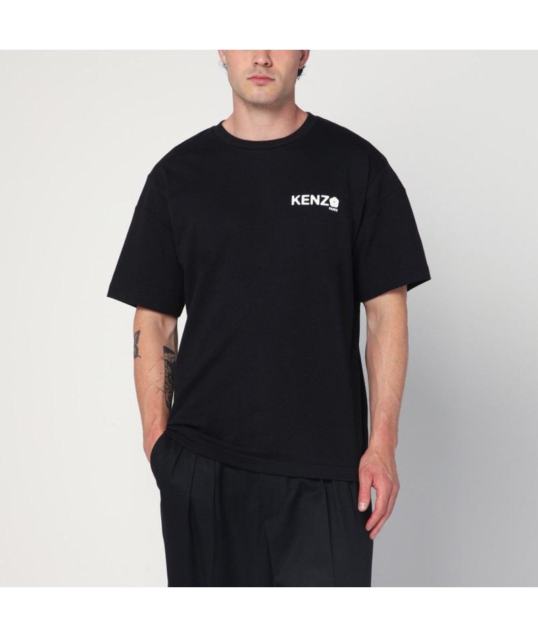 KENZO Черная хлопковая футболка, фото 3
