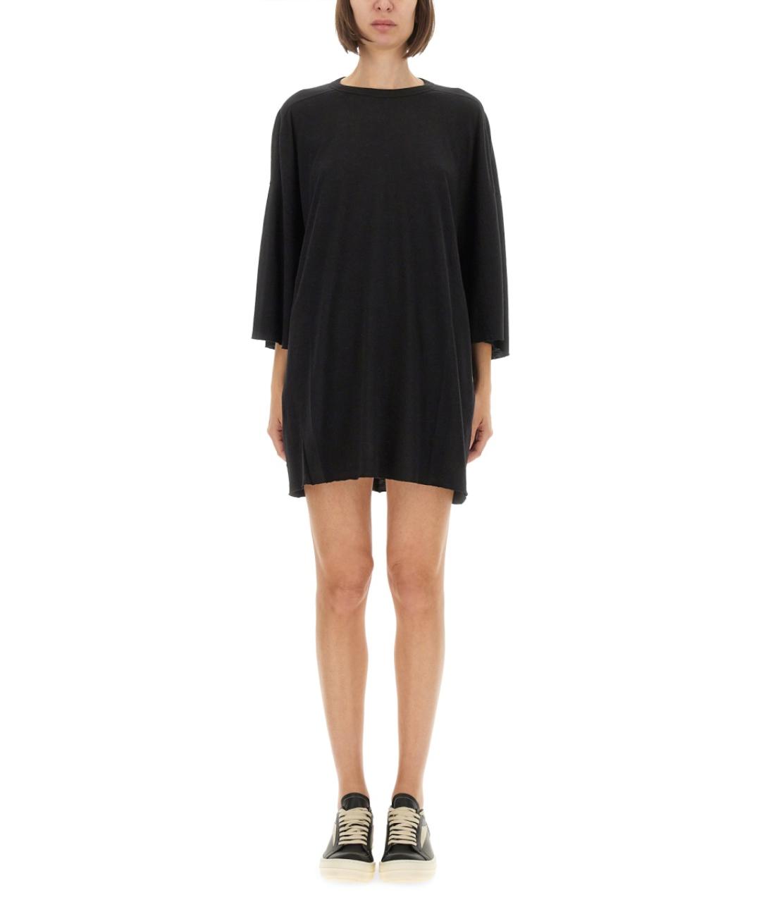 RICK OWENS Черная вискозная футболка, фото 5