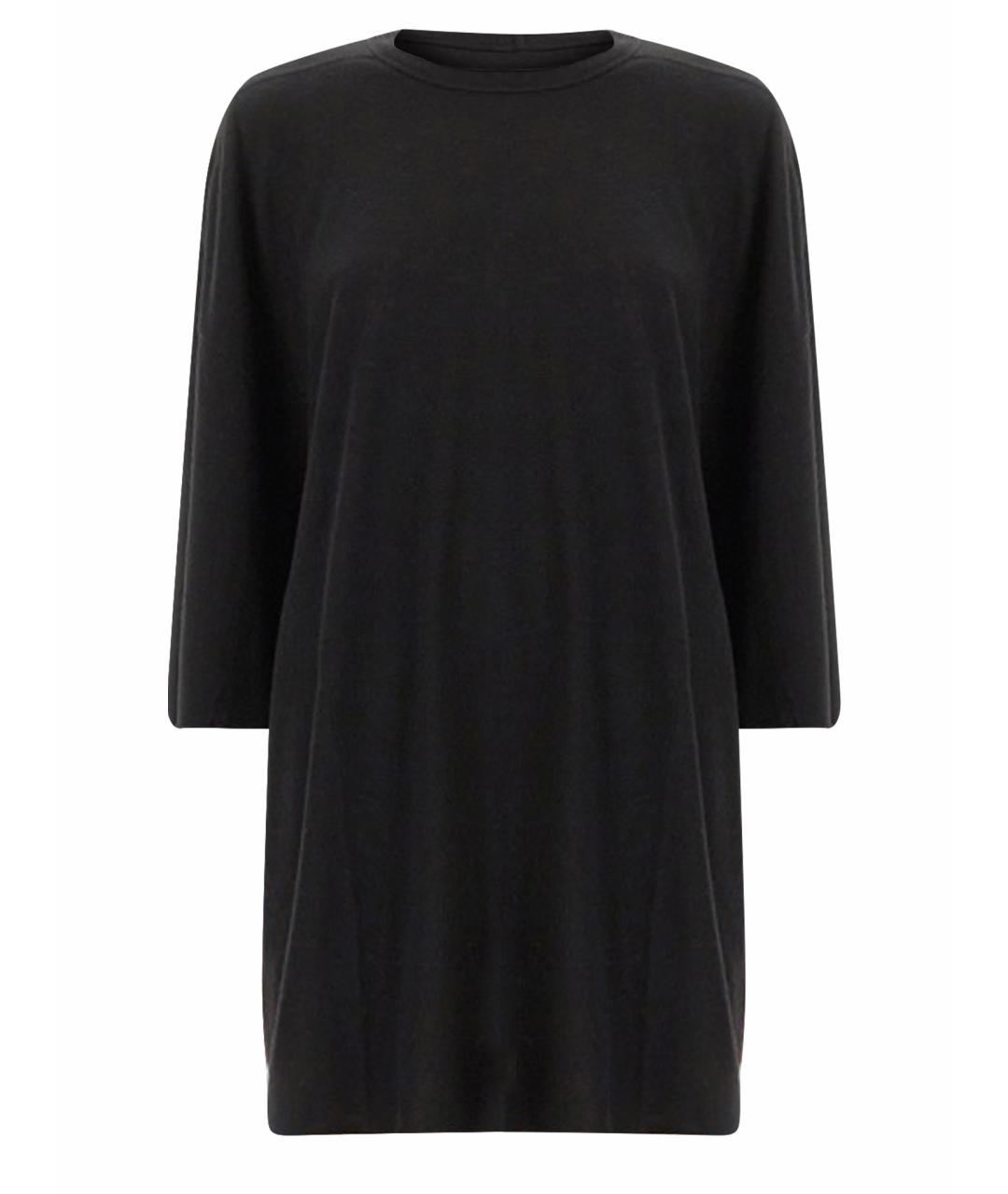 RICK OWENS Черная вискозная футболка, фото 1