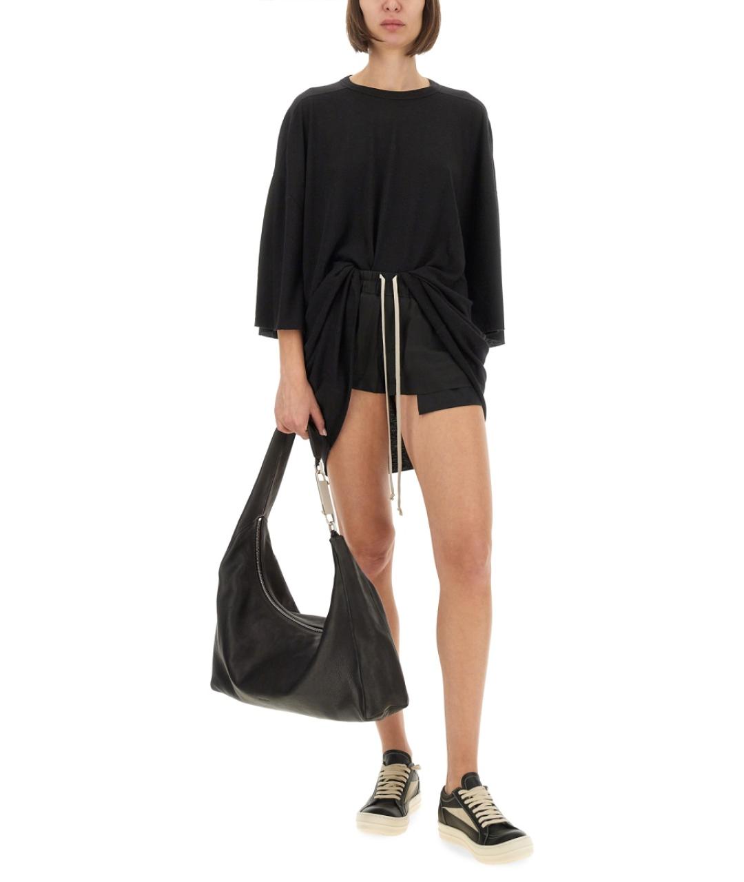 RICK OWENS Черная вискозная футболка, фото 2