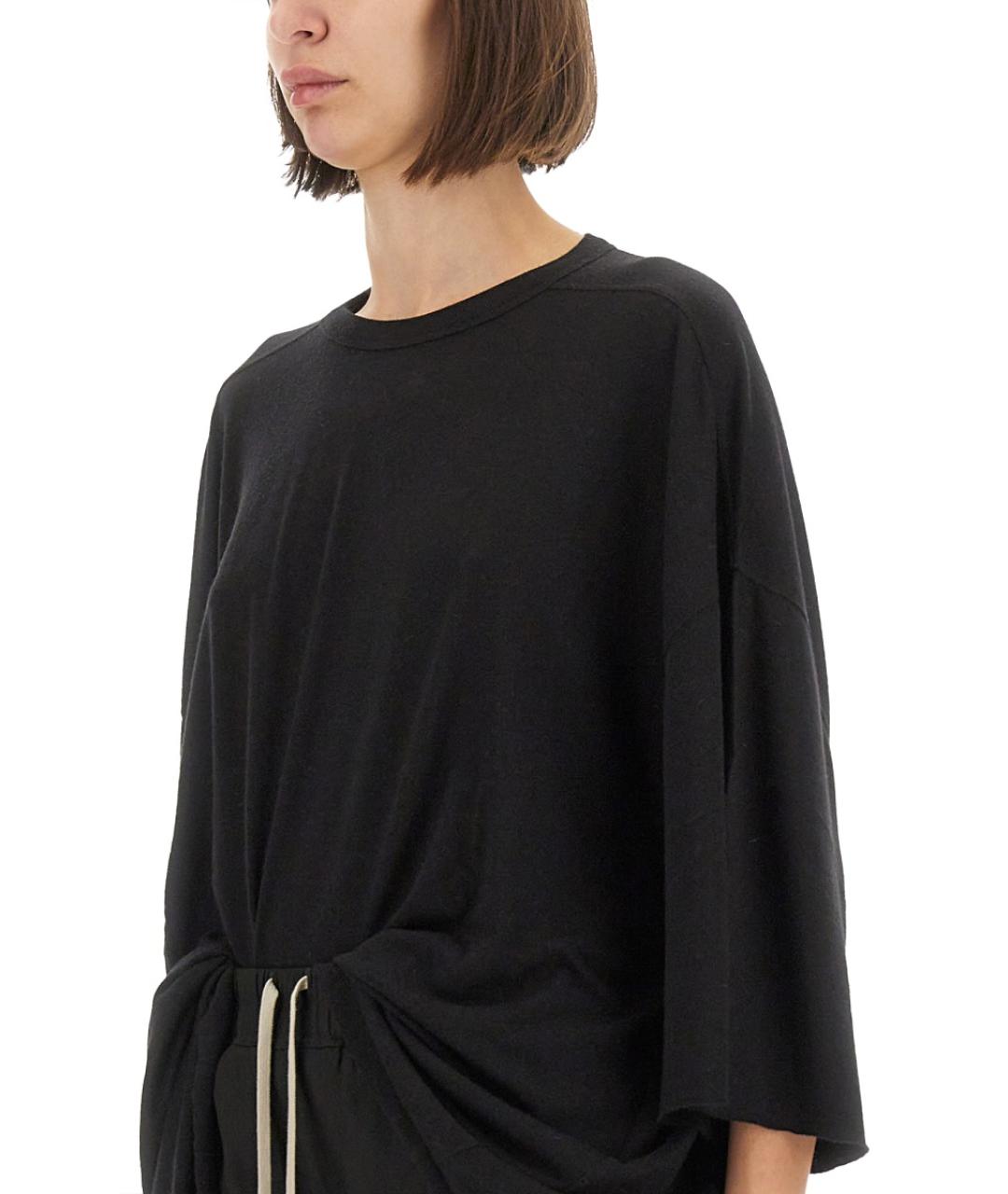 RICK OWENS Черная вискозная футболка, фото 4