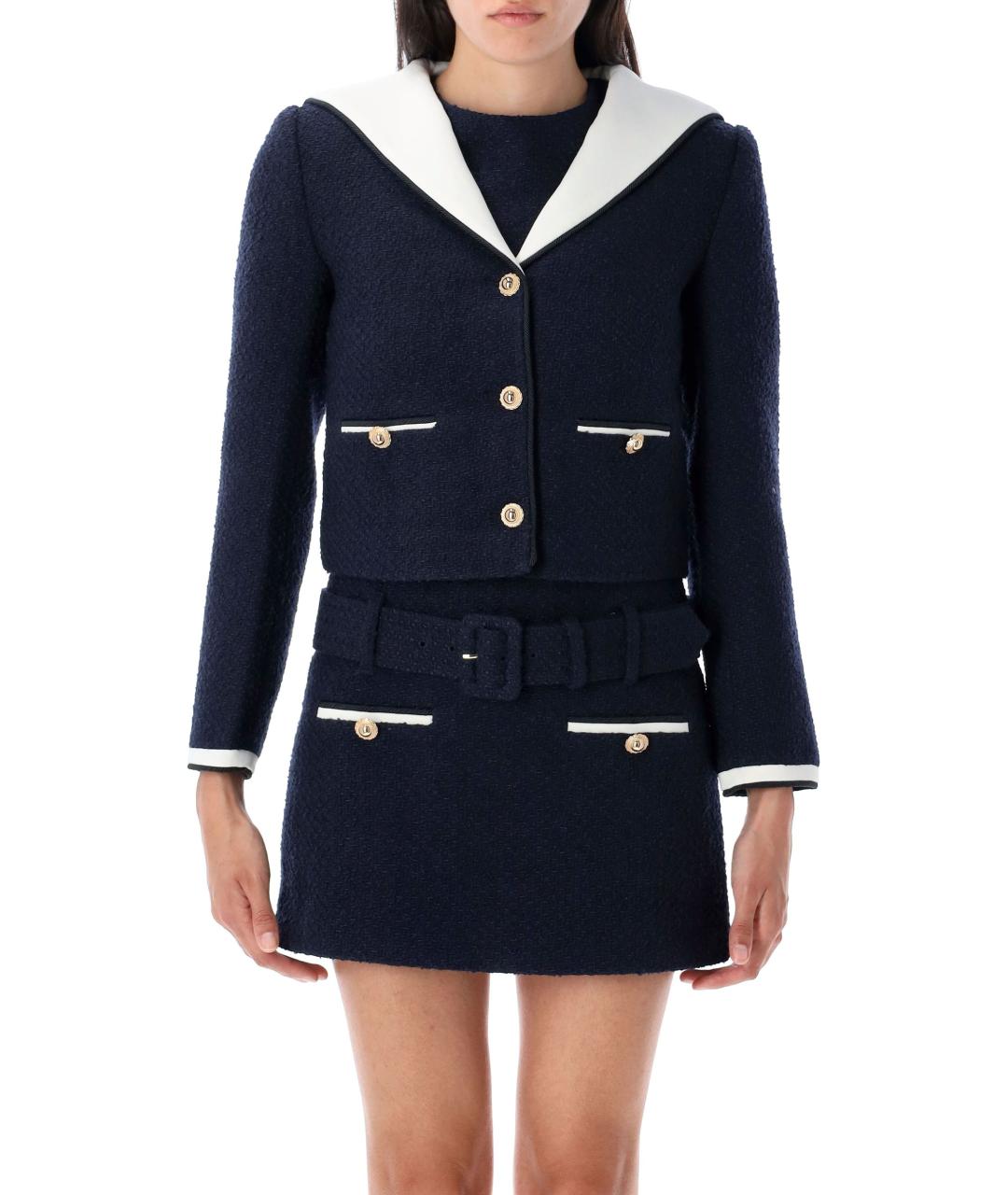 SELF-PORTRAIT Синяя полиэстеровая куртка, фото 2