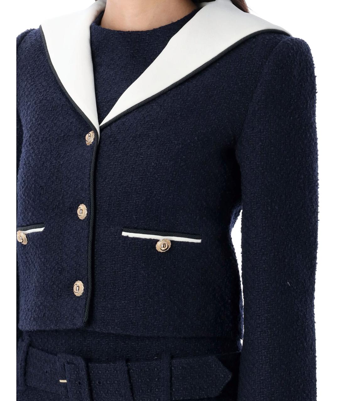 SELF-PORTRAIT Синяя полиэстеровая куртка, фото 4