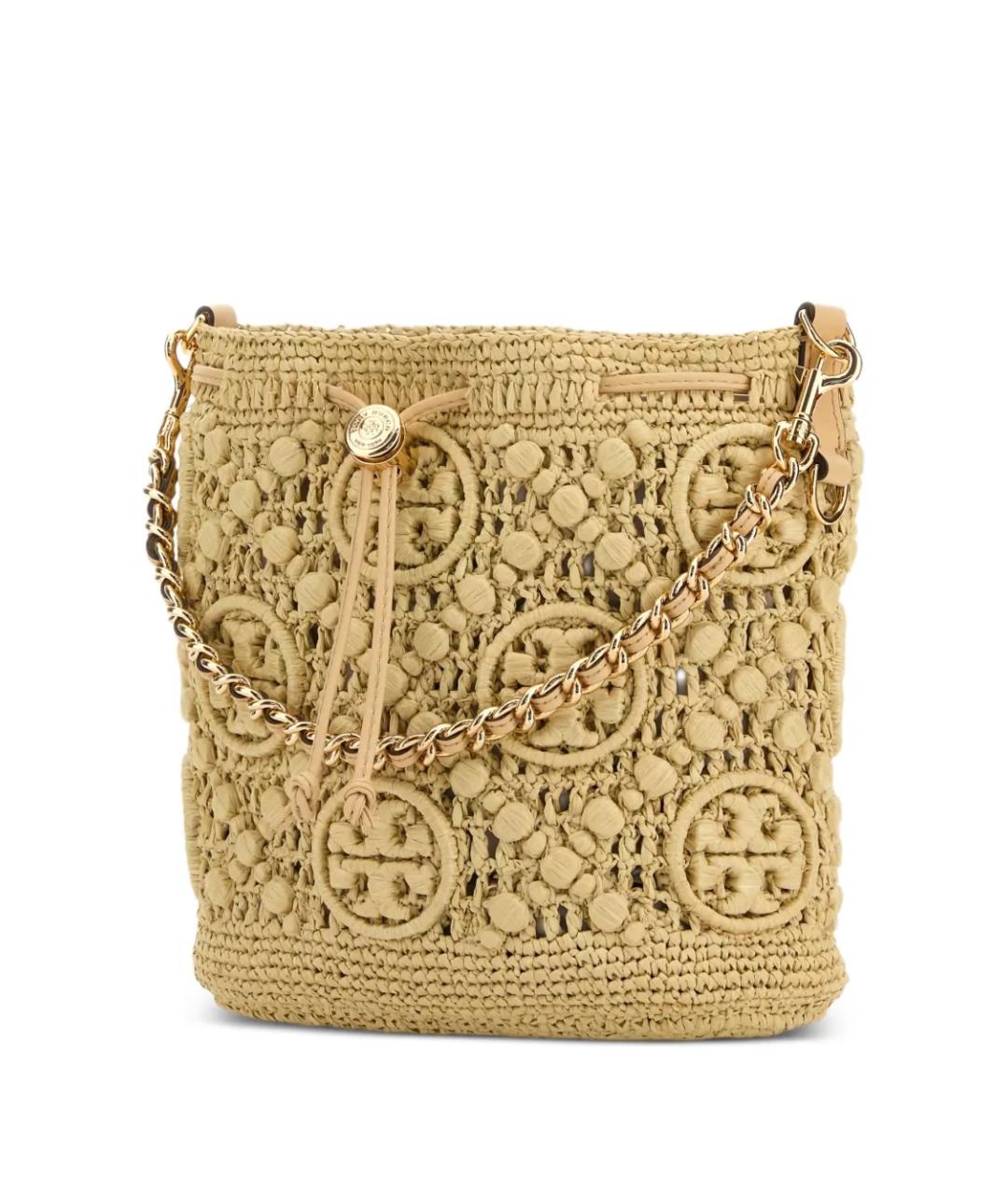 TORY BURCH Бежевая пелетеная сумка через плечо, фото 3