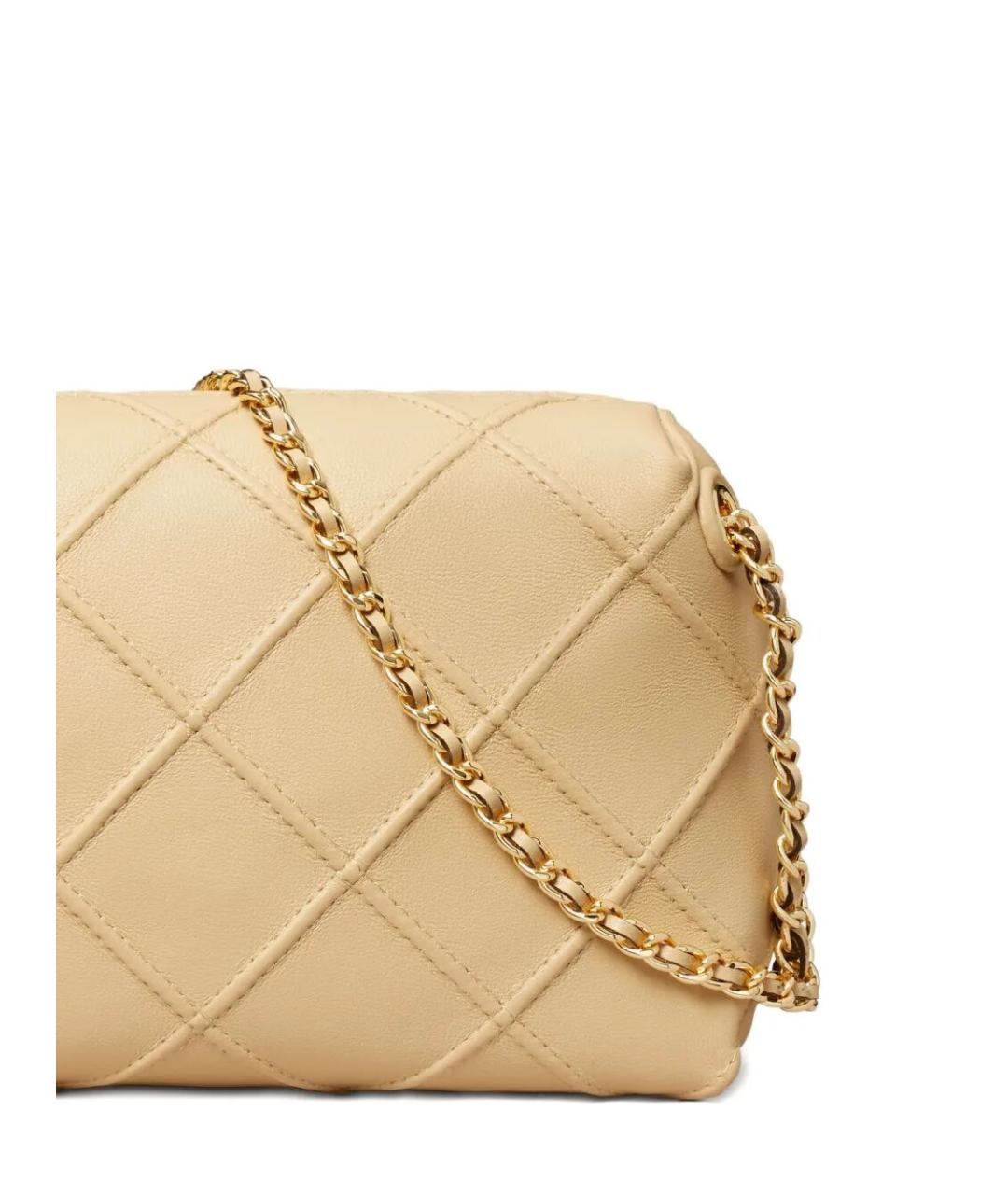 TORY BURCH Бежевая кожаная сумка через плечо, фото 4