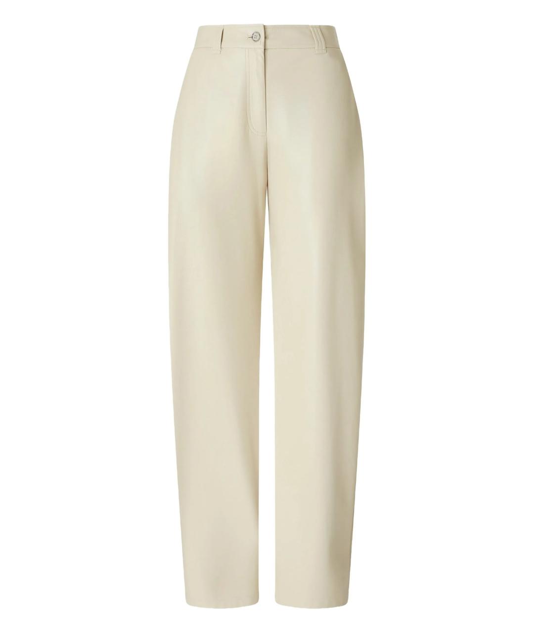 PINKO Бежевые полиэстеровые прямые брюки, фото 1
