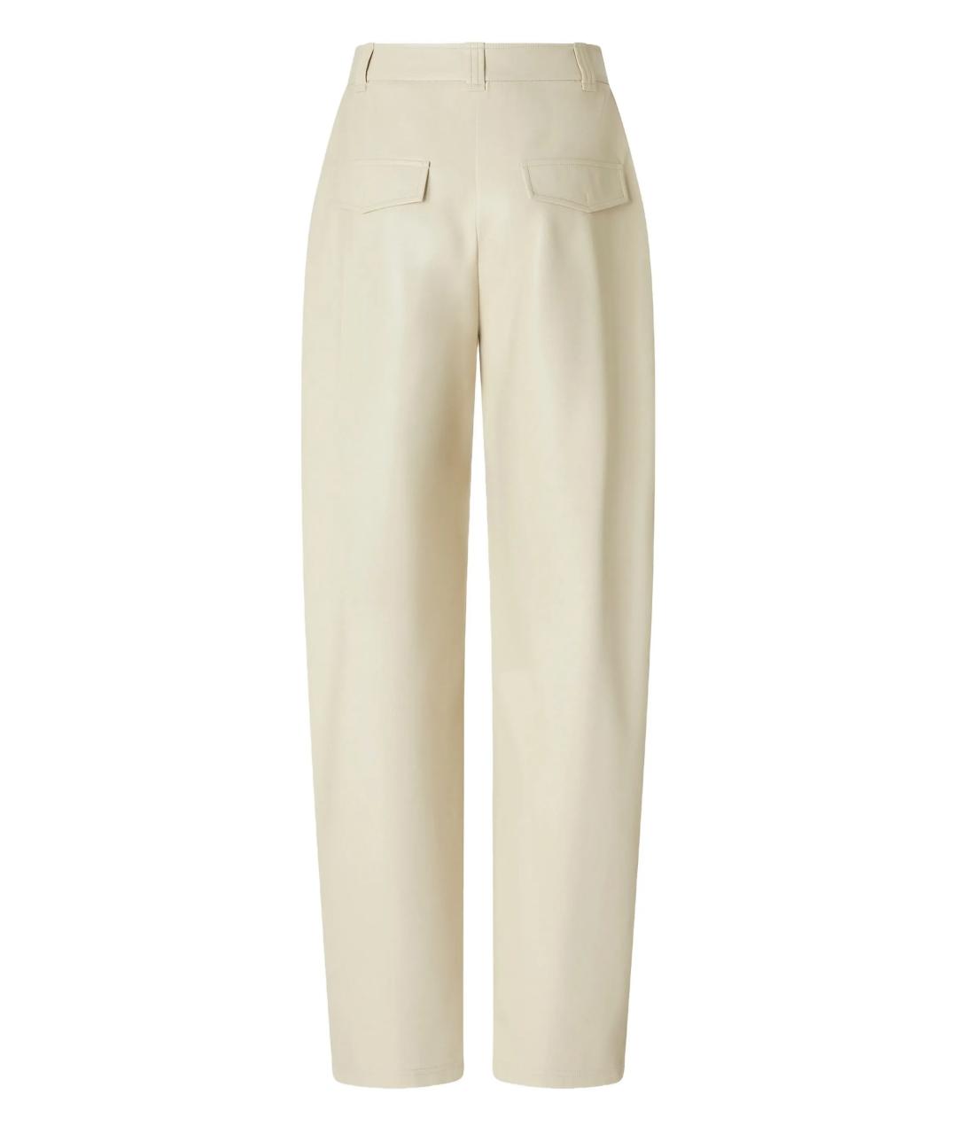 PINKO Бежевые полиэстеровые прямые брюки, фото 2