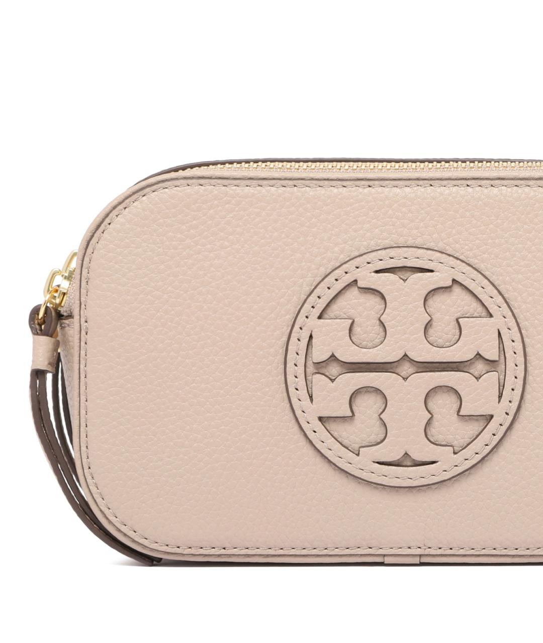 TORY BURCH Бежевая кожаная сумка через плечо, фото 4