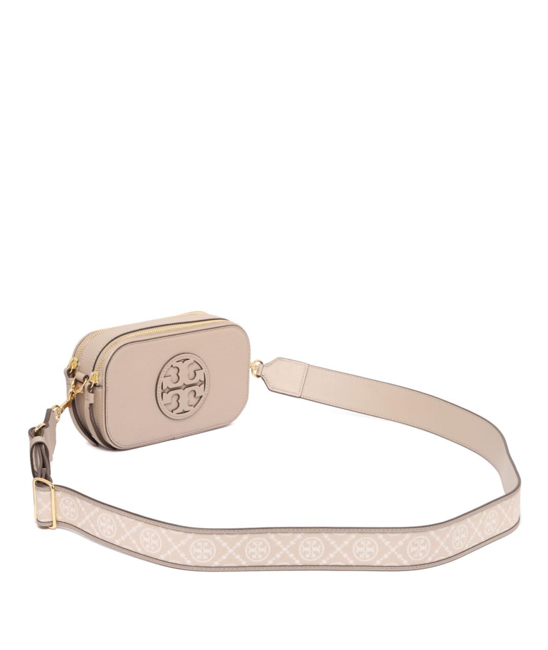 TORY BURCH Бежевая кожаная сумка через плечо, фото 3