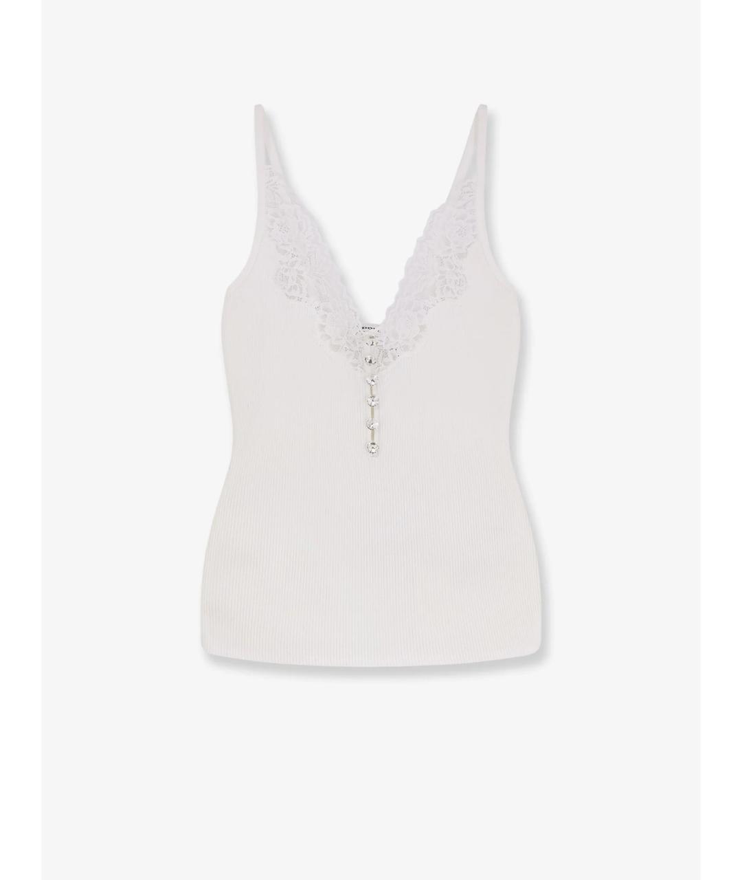 SELF-PORTRAIT Белая вискозная майка, фото 1