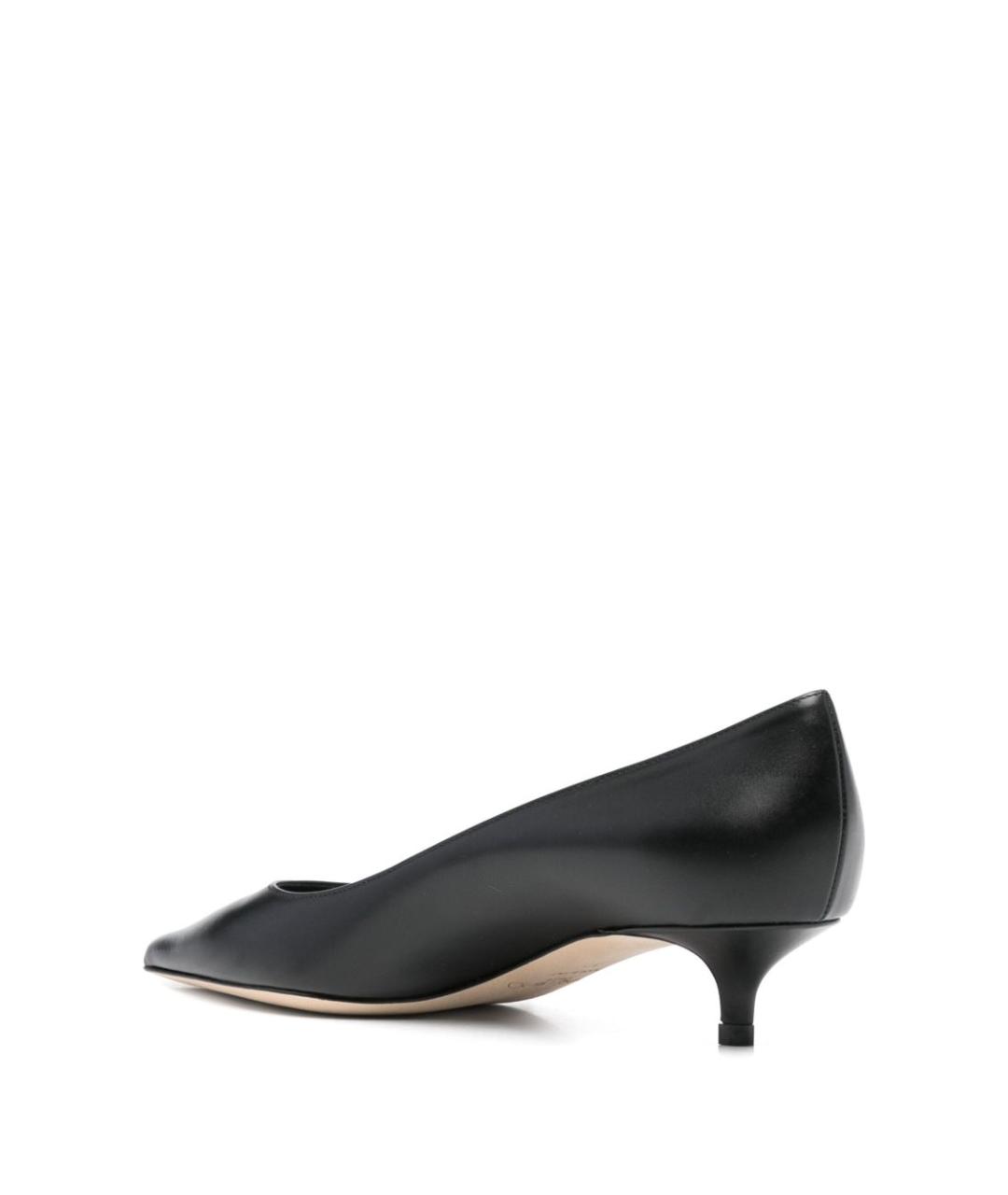 JIMMY CHOO Черные кожаные лодочки на низком каблуке, фото 3