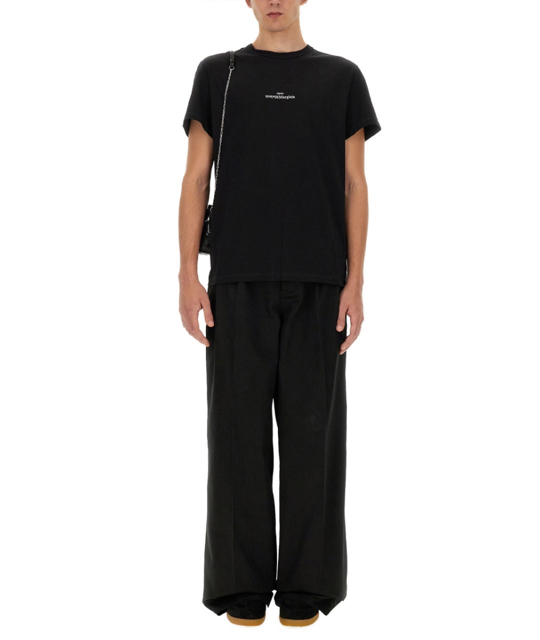 MAISON MARGIELA Черные полиэстеровые повседневные брюки, фото 4